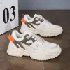 New White High Heels Sneakers Women's Chunky Shoes Wedge Sports Pink Platform Tennis Female Spring Autumn Thick Soled Footwear