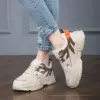 New White High Heels Sneakers Women's Chunky Shoes Wedge Sports Pink Platform Tennis Female Spring Autumn Thick Soled Footwear