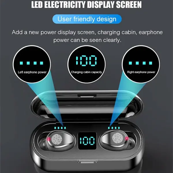 Dropshipping F9 Tws 8D Stereo Lcd Display Ipx7 5.0 Wireless Earbuds In-Ear Headphone Earphones F9