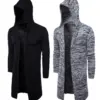 New Style Wholesale Knitted  Fashion Men's Long Sleeves Knitwear Coat Autumn Winter Long Length Cardigan Hoodie Sweater