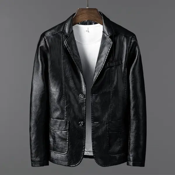 New Arrivals Motorcycle Leather Jacket Double Breasted Fashion Trend Leather Jackets for Men Business Men's Jackets Leather