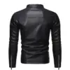 High Quality Classic Biker Motorcycle Pu Faux Blazer Slim Fit Windproof Black Leather Jacket for Mens Chaqueta De Cuero