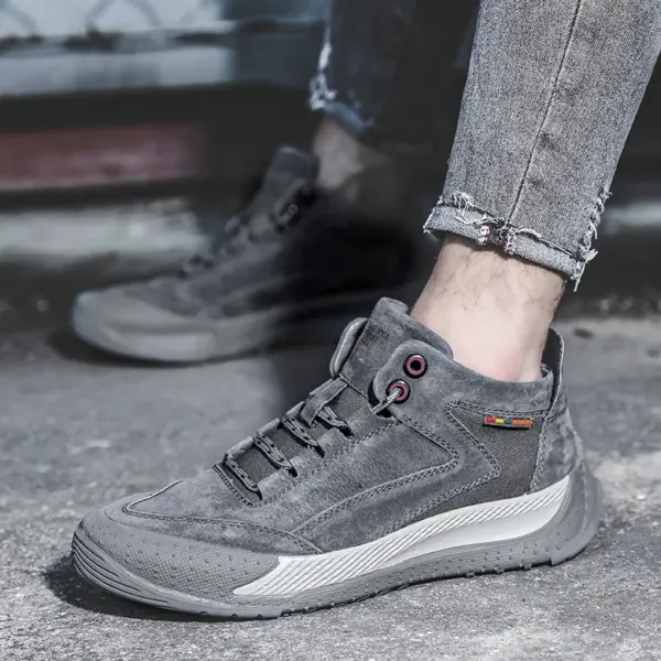 New Men's Casual Shoes Plush Single Shoes Large Leather Shoes with Soft Soles