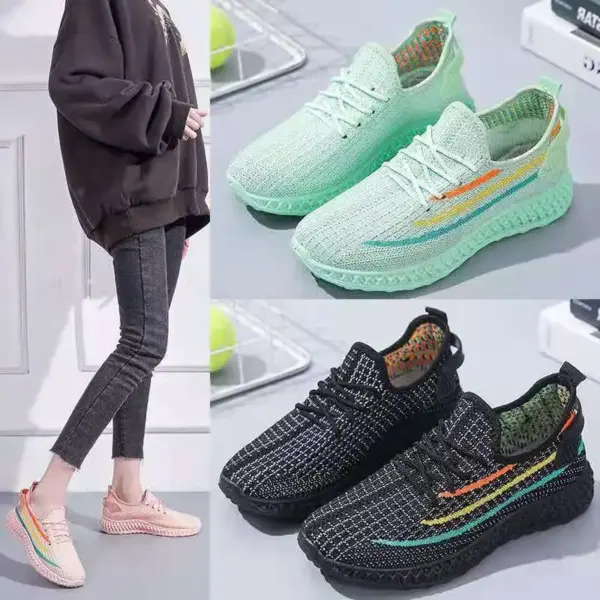 Women's Flying Knitting Mesh Shoes Best Selling		sneaker Fashion Woman	white Shoes for Women New Styles	Casual Sneakers