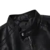 High Quality Classic Biker Motorcycle Pu Faux Blazer Slim Fit Windproof Black Leather Jacket for Mens Chaqueta De Cuero