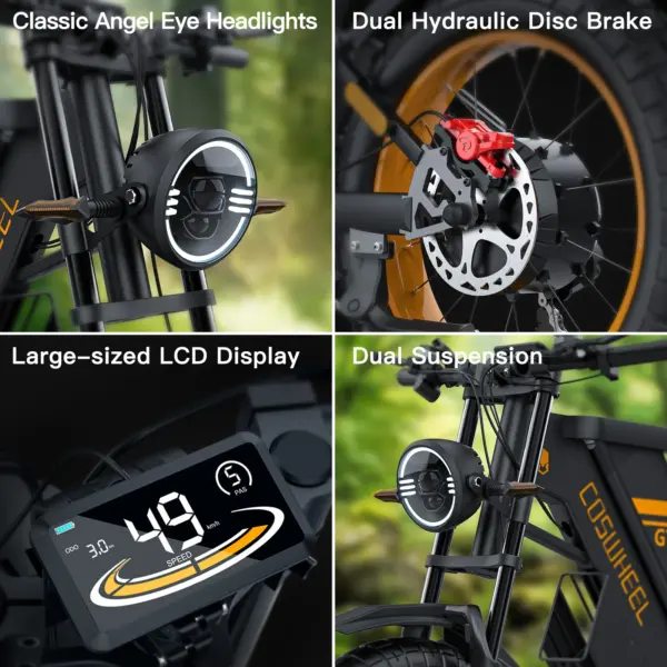 Coswheel Brand Gt20 New Electric Bicycle 1500w E Bike 25ah Battery Electric Mountain Bike Ready to Ship From Eu Uk Warehouse
