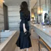 ZYHT 10206 Trending Products 2025 Ladies Two Piece Set Black Women Clothing Spaghetti Strap Long Dress