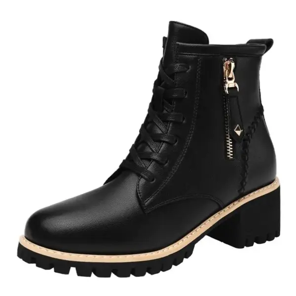 Women Ankle Boots 2025 New Design Round Toe Fashion Martin Boots Trend Thick Heels Boots Women Shoes