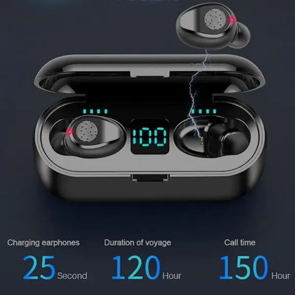 Dropshipping F9 Tws 8D Stereo Lcd Display Ipx7 5.0 Wireless Earbuds In-Ear Headphone Earphones F9