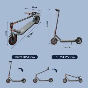 Patinete eléctrico plegable portátil de dos ruedas para adultos, nuevo y popular, con envío desde almacén internacional, 2024