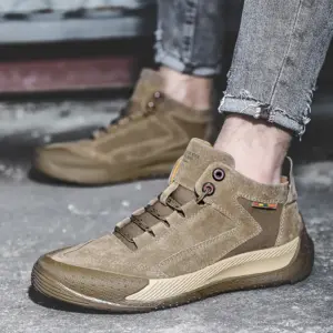 New Men's Casual Shoes Plush Single Shoes Large Leather Shoes with Soft Soles