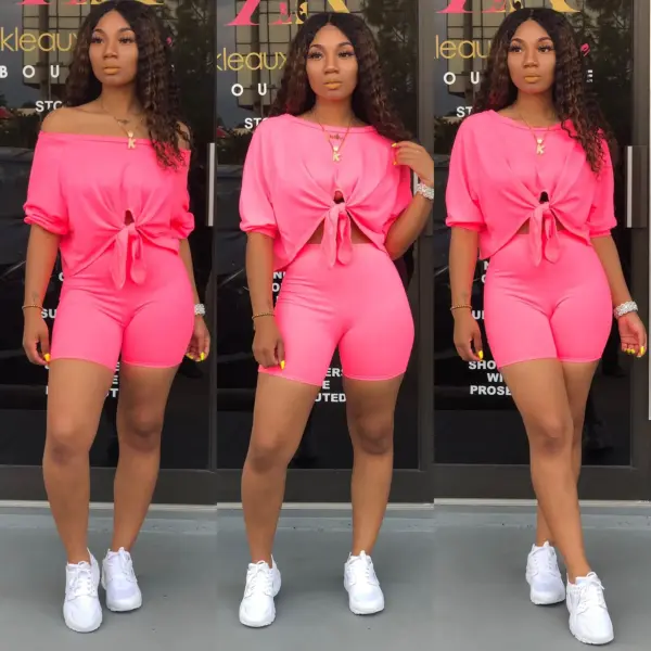 Wholesale Summer Short Reflective Sexy Trendy Neon Two Piece Set for Woman Clothing Women Short Sets Drop Shipping