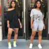 Wholesale Summer Short Reflective Sexy Trendy Neon Two Piece Set for Woman Clothing Women Short Sets Drop Shipping