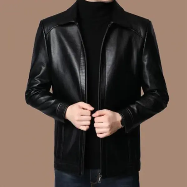 2023 Men's Jackets Leather Winter Thickened High Quality Leather Bomber Jacket  Fashion Casual Leather Jackets for Men