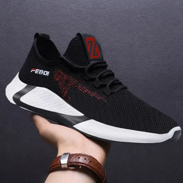 Manufacturers Wholesale Men's Net Surface Lightweight Breathable Anti-skid Wear-resistant Casual Shoes