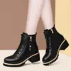 Women Ankle Boots 2025 New Design Round Toe Fashion Martin Boots Trend Thick Heels Boots Women Shoes