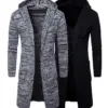 New Style Wholesale Knitted  Fashion Men's Long Sleeves Knitwear Coat Autumn Winter Long Length Cardigan Hoodie Sweater
