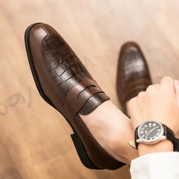 2025 Hot Selling Products Chaussures Homme Mocassins En Cuir Italienne Mens Crocodile Oxfords Leather Shoes Suede Dress Shoes