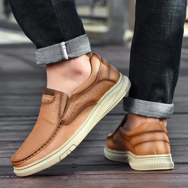 Italian Handmade Working Comfortable Office Men Genuine Leather Dress Shoes Casual Shoes