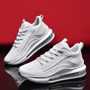 Wholesale Zapatos New Brand Big Size 48 Flying Woven Running Air Cushion Walking Shoes Breathable Custom Sneakers Shoes Men