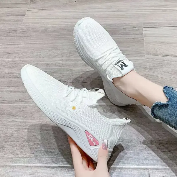 Leather  Tennis White  Ayakkabi Erkek Sneakers Lace-up Canvas Casual  for  Women's Flying Knitting Mesh Shoes