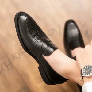 2025 Hot Selling Products Chaussures Homme Mocassins En Cuir Italienne Mens Crocodile Oxfords Leather Shoes Suede Dress Shoes