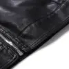 High Quality Classic Biker Motorcycle Pu Faux Blazer Slim Fit Windproof Black Leather Jacket for Mens Chaqueta De Cuero