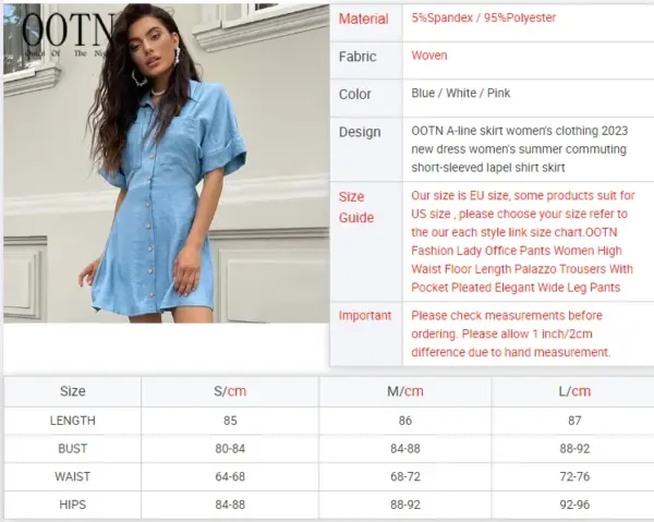 OOTN A-line Dress Women's Clothing 2024 New Dress Women's Summer Short Sleeved Lapel Shirt Streetwear Dresses White