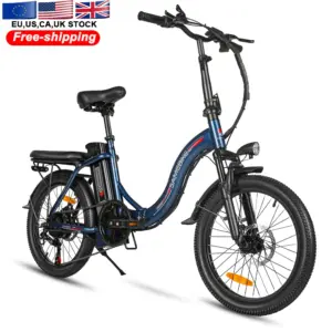 EU Warehouse Electric Foldable Waterproof Bicycles 20 Inch Us Stock 7 Speed Ebike Retro 350 Watt Folding Electric Bike