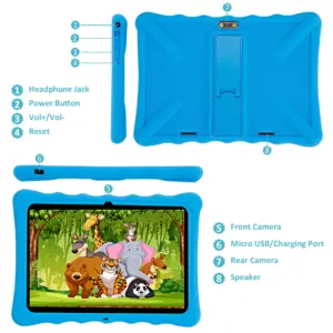 Kids Pad 10.1 Inch Android Tablet That Can Put Sim Card 10inch Tablet With Silicone Cases Stand