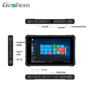 Geshem 8-Inch Win10 4G IP67  Waterproof Shockproof Handheld Tablet