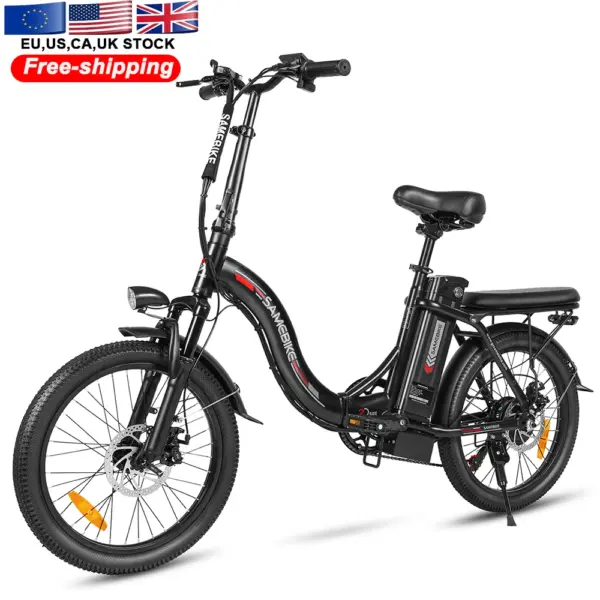 EU Warehouse Electric Foldable Waterproof Bicycles 20 Inch Us Stock 7 Speed Ebike Retro 350 Watt Folding Electric Bike