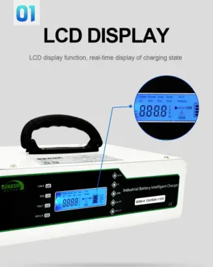 CAN RS485 Lithium Li-on Battery Charger Adjustable Touch Screen Golf Car Trolley Battery Charger