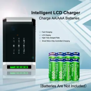 PUJIMAX Aaa Rechargeable Nimh Battery Charger Aa Battery Adapter for Ni-cd/ni-mh Toy Car Etc Equipment Batteries Charging