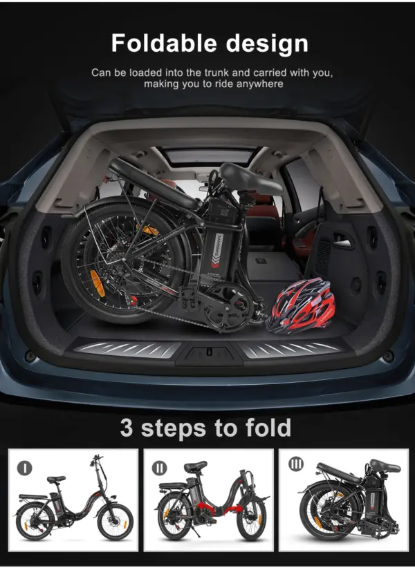 EU Warehouse Electric Foldable Waterproof Bicycles 20 Inch Us Stock 7 Speed Ebike Retro 350 Watt Folding Electric Bike
