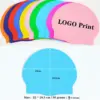 Stock Bulk 50g Silicone Waterproof Swim Cap Custom logo National Flag Print Swim Caps Sports Professional Swimming Cap