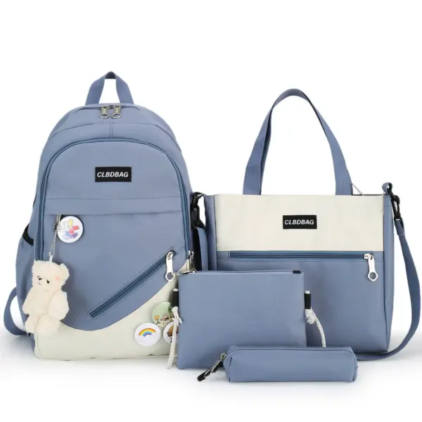 Wholesale Waterproof Oxford Textile Combination Backpack Large Capacity Backpack Lovely Girl Schoolbag