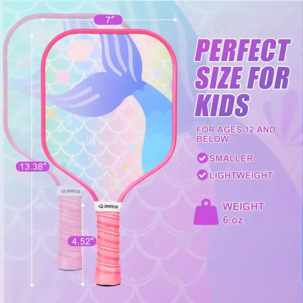Lightweight and Portable Pickleball Racket Kids Fiberglass Honeycomb Core Pickleball Paddle Pickleball Gifts for Children
