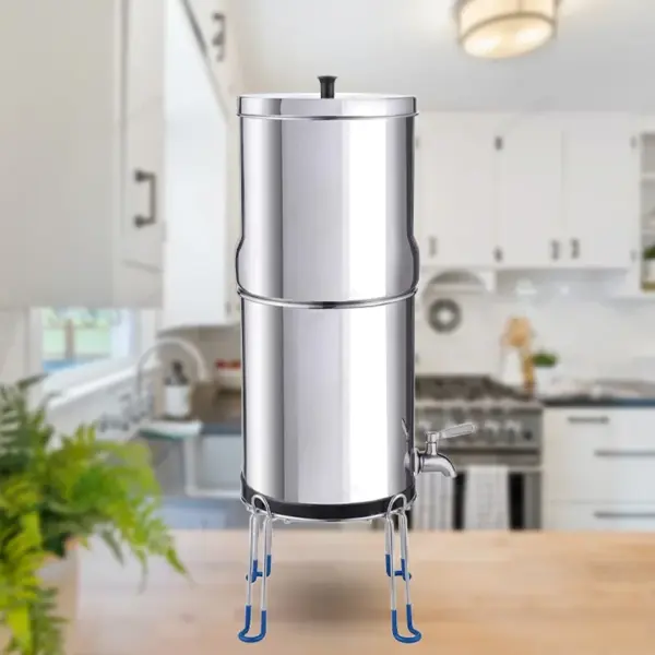 Outdoor Camping Stainless Steel Drinking Water Purifier Home Countertop Gravity Activated Carbon Water Filter