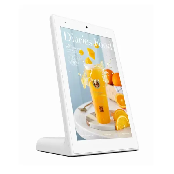 8/10 Inch L Type Vertical Display Desk Stand Digital Signage Desktop Touch Screen Panel Smart Rk3128 3288 3399 Android Tablet