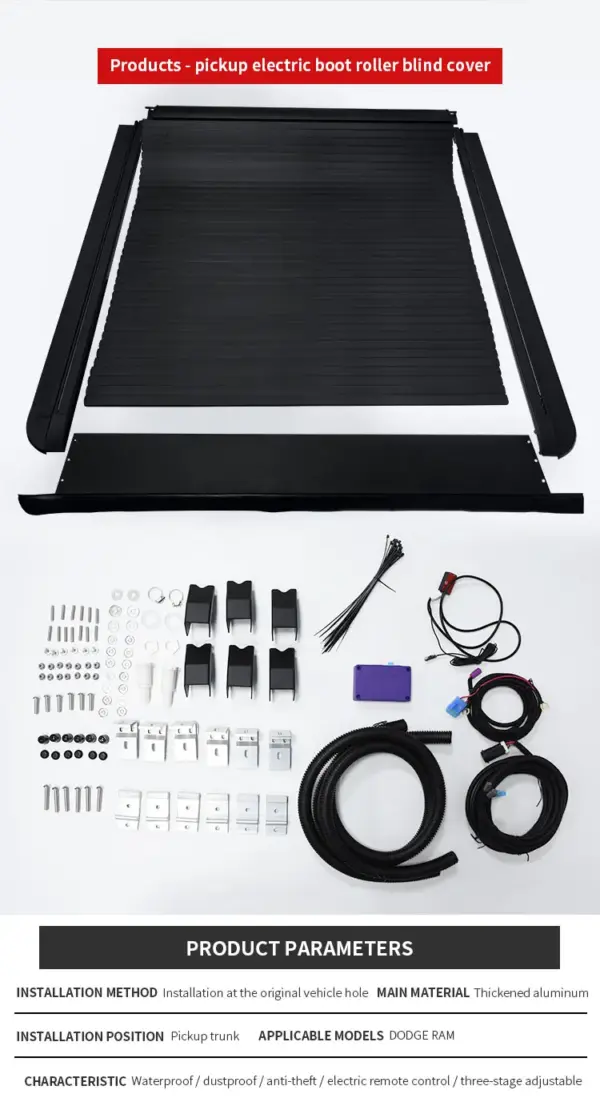 Noble 4x4 Truck Waterproof Electric Tonneau Retractable Hard Roller Pickup Cover Bed for Dodge Ram 1500 2010 to 2025