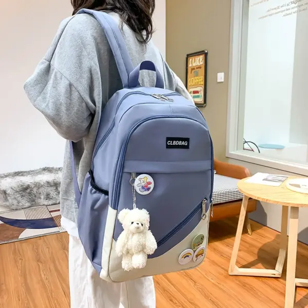 Wholesale Waterproof Oxford Textile Combination Backpack Large Capacity Backpack Lovely Girl Schoolbag