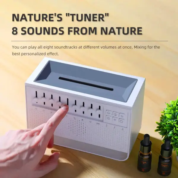 8 Kinds White Noise Sleep Music Nature Sounds Aroma Diffuser Electric Aromatherapy air Humidifier Flame Smart Oil Aroma Diffuser