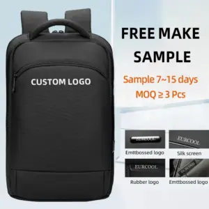 EURCOOL Laptop Backpack for Men Business Slim Backpack With USB Computer 15.6 Lightweight Antitheft Backpack Laptop Bag for Work