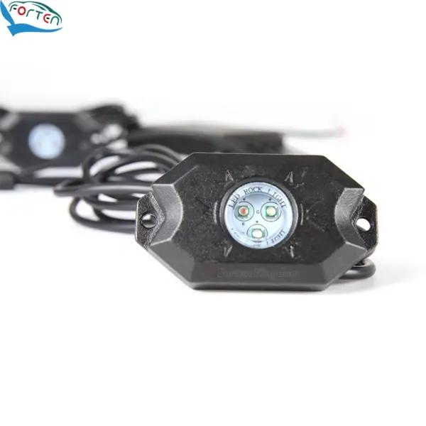 RGB Rock Light Kit 4 Pods IP68 App Sync Remote Control LED Light Kit for Car UTV ATV Road Truck Wrangler Uttermost Convenience