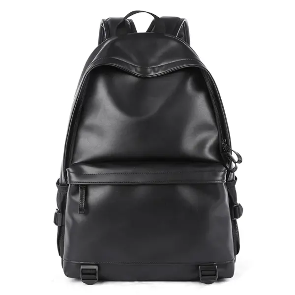 MOYYI Leather Bags for Men School Bag PU Leather Rucksack Business 15.6 Inch Laptop Backpack Travelling