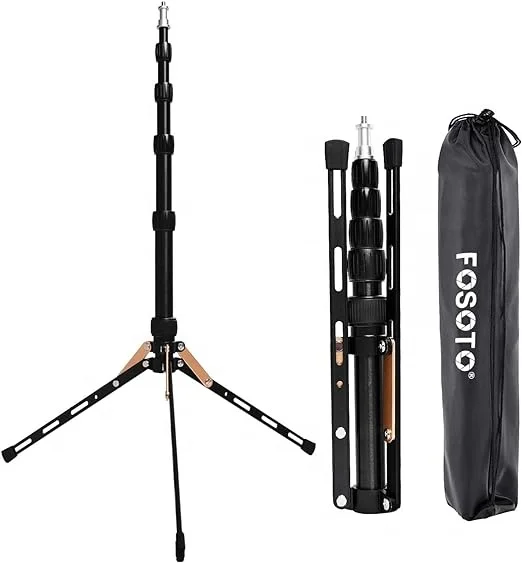Fosoto Mini Photography Light Stand Aluminum Alloy Portable Light Tripod Stand  Stand for Camcorder Camera  with Carry Bag