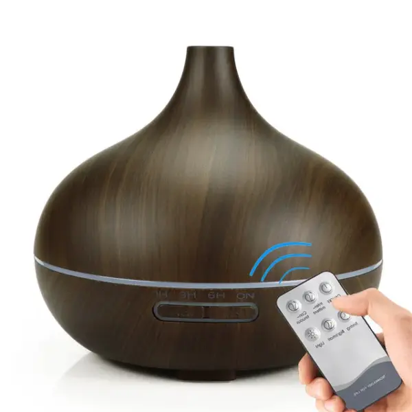 Newest 500ml Remote Control Electric Aromatherapy Essential Oil Wood Aromatic 7 Led Color Air Humidifier Aroma Diffuser Difuser