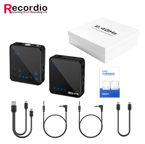 GAW-840 2022 New 2.4GHz 1 to 1 Wireless Lavalier Microphone for DSLR, Camcorder, Smartphone and Tablet