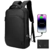 EURCOOL Laptop Backpack for Men Business Slim Backpack With USB Computer 15.6 Lightweight Antitheft Backpack Laptop Bag for Work